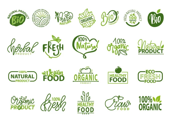 Illustration vectorielle de la bio et des aliments biologiques — Image vectorielle