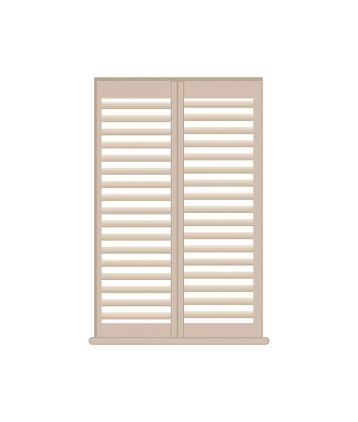 Elegantes persianas de celosía de madera con alféizar de ventana — Vector de stock