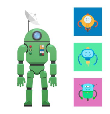 Robot mekanizmaları koleksiyonu vektör çizim