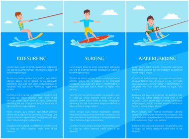 Wakeboarding ve Kitesurfing, spor afiş sörf