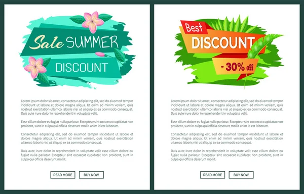 Summer Big Sale Discount Off Summer Sales Advert — Stock Vector