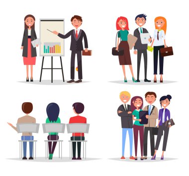 İş toplantı tasarlamak vektör çizim