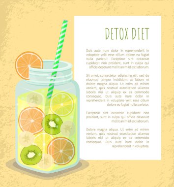 Detoks Diyet Poster kupa içki vektör yenileme ile