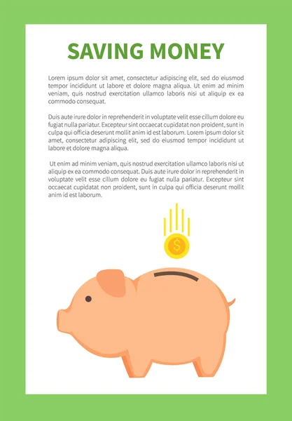 Oszczędność pieniędzy w specjalnych Pig Money kontener Logo — Wektor stockowy