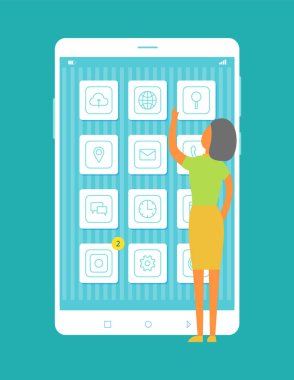 Mobil programlar koleksiyonu vektör çizim