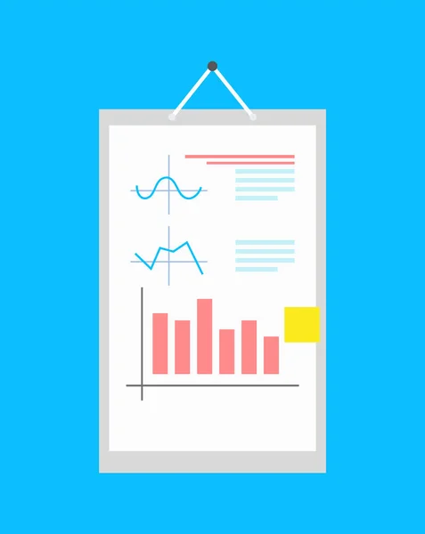 Diagramas y gráficos en la tarjeta vectorial de papel enmarcada — Archivo Imágenes Vectoriales