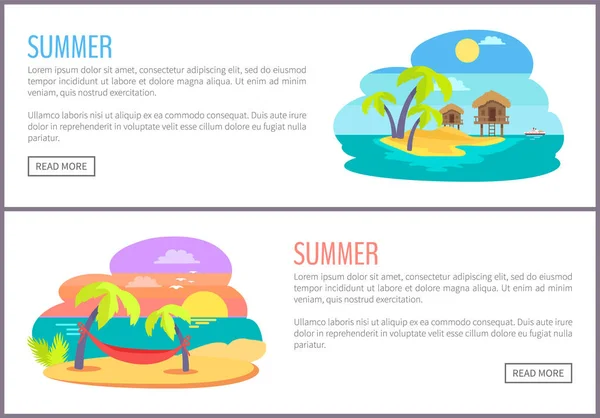 Summer Web Pages Collection Vector Illustration — Stock Vector