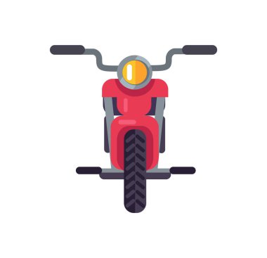 Kırmızı Scooter önden görünüm, motorlu Modern motosiklet