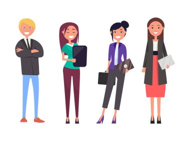 İşadamı ve dijital Tablet izole olan kadın