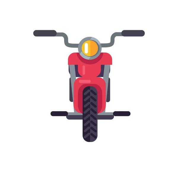 Красный скутер с видом спереди, современный мотоцикл — стоковый вектор