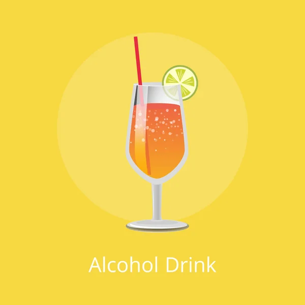 Alcohol Drink Refreshing Summer Lemonade Vector — Stock Vector