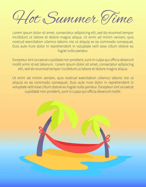 Ilustración vectorial amarilla del cartel de la hora caliente del verano — Vector de stock