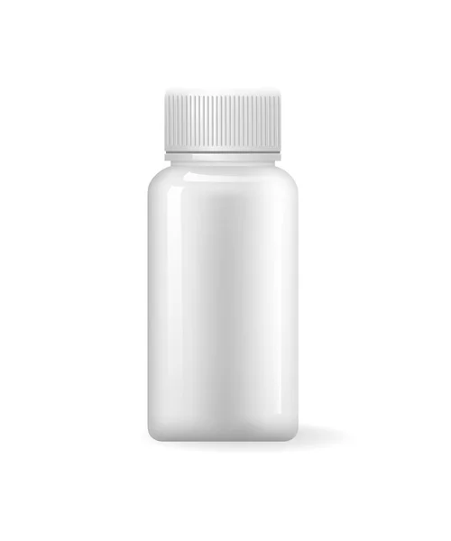 Ikon Terisolasi Pil Botol. Kontainer Medis Kosong - Stok Vektor