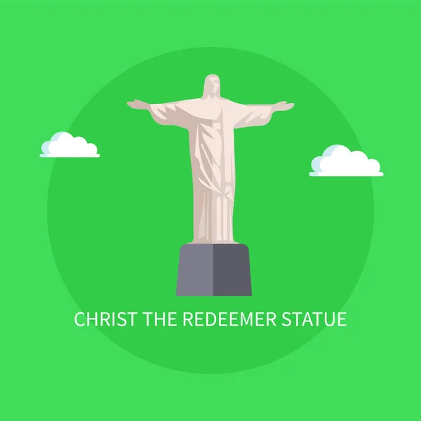 Hatalmas Krisztus Megváltó szobra Rio de Janeiro — Stock Vector