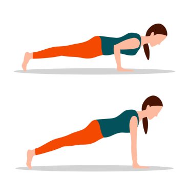 Push Ups Yoga vektör çizim konumunu