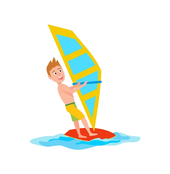 Planche à voile Sports d'été, Illustration vectorielle — Image vectorielle