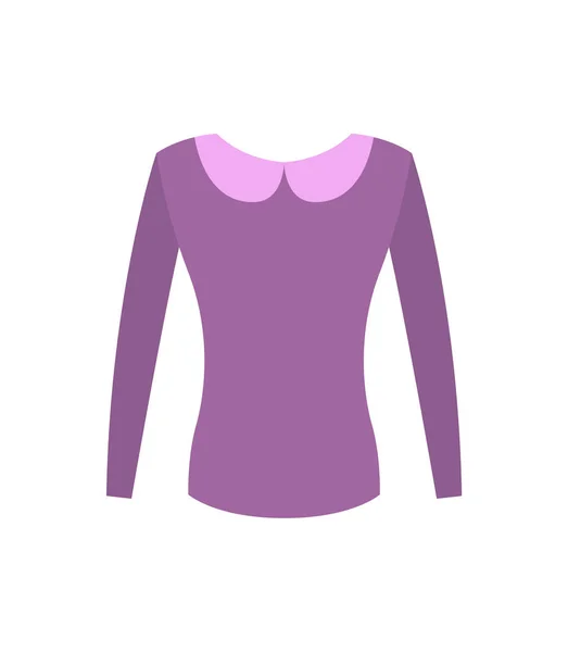 Top Femenino Púrpura Con Cuello Redondeado Vintage Suéter Con Mangas — Vector de stock