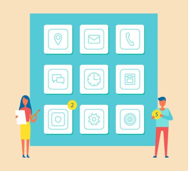 Cep telefonları geliştirme vektör çizim