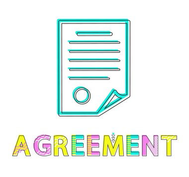 Sözleşme şablonu belge renkli poster