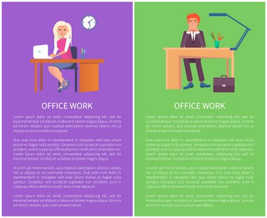 Office iş posterler koymak iş insanlar adam kadın