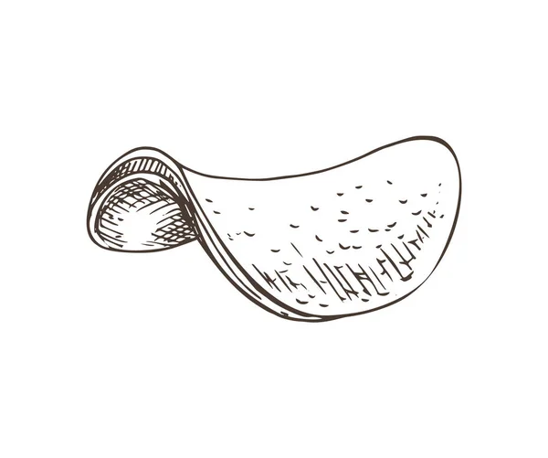 Schizzo monocromatico delle patatine, illustrazione vettoriale — Vettoriale Stock