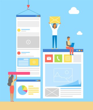 Bilgisayar Servisi geliştirme vektör çizim