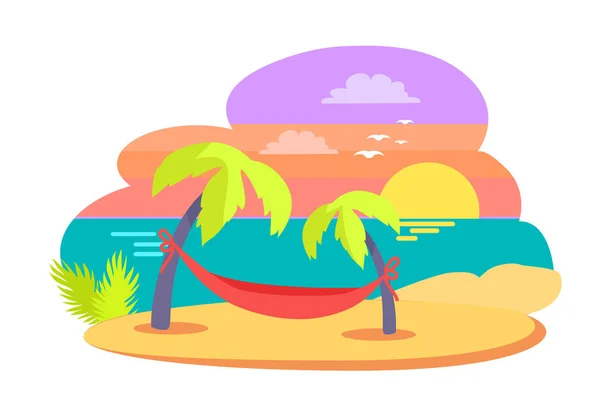 Island Tropical Travelling Vector Illustration — Stock Vector