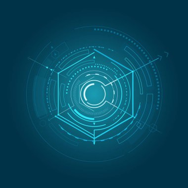 Şekilleri çok parlak futuristik bir arayüze