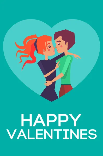 Mutlu Sevgililer tebrik kartı tasarım severler vektör — Stok Vektör