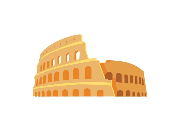 Ruinas del Coliseo Romano en el Estilo de Arquitectura Antigua — Vector de stock