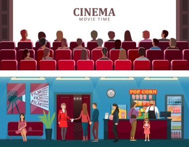 Sinema ve film saat renkli vektör çizim