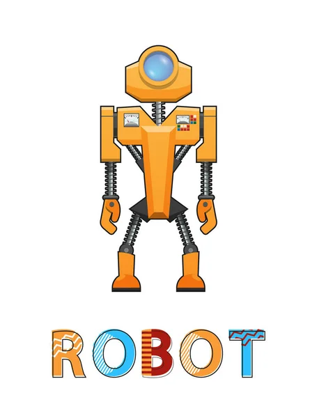 Robot Nueva Tecnología Poster Vector Ilustración — Vector de stock