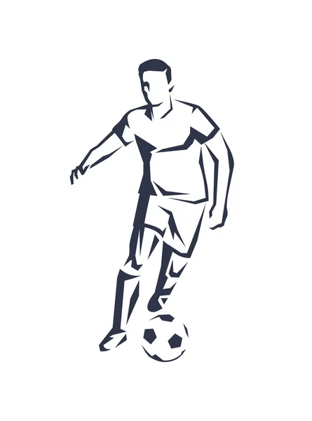 Sportieve Man loopt met bal vectorillustratie — Stockvector