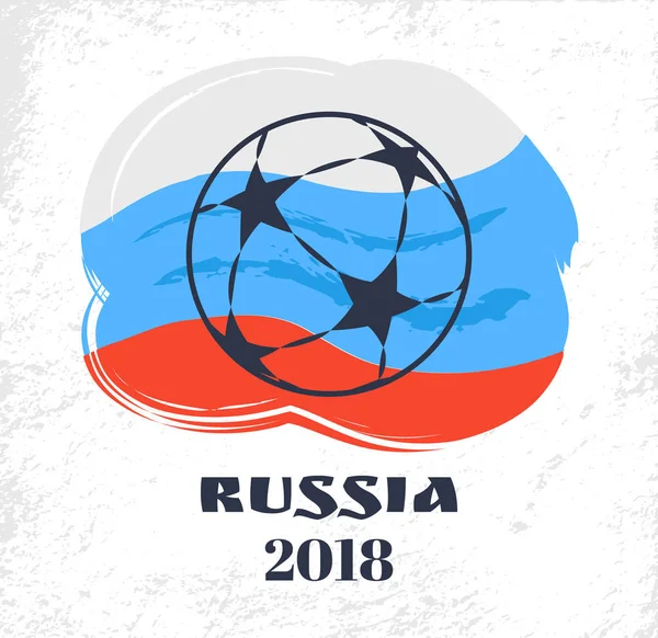 Rusia Signos Fútbol Bandera Tricolor Ruso Del País Bola Con — Vector de stock