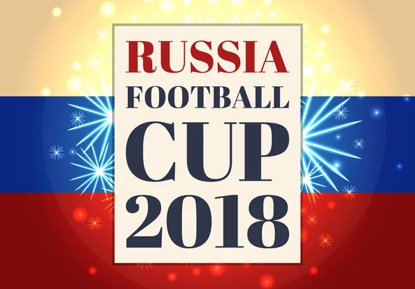 Rusia Copa de Fútbol Póster Tricolor Bandera Vector — Vector de stock