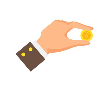 Zengin işadamı vektör çizim elinde