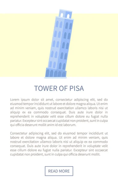 Wieża w Pizie strony sieci Web i tekst wektor ilustracja — Wektor stockowy