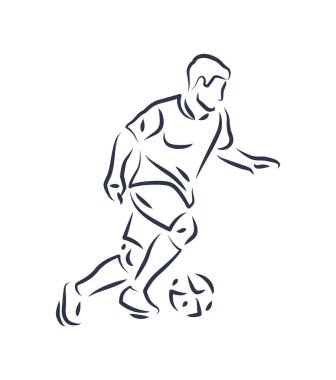 Footballer Running with Ball Vector Illustration clipart