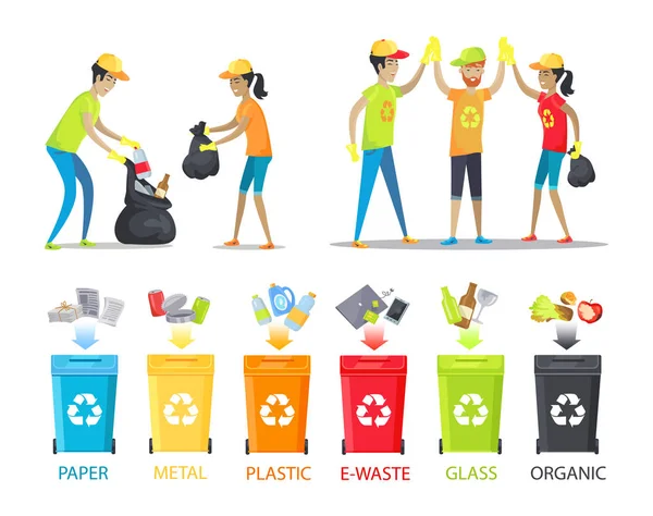 Bannière vectorielle de collecte et d'allocation des déchets — Image vectorielle