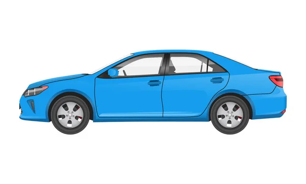 Pratica auto moderna in blu Corpus Vista laterale — Vettoriale Stock