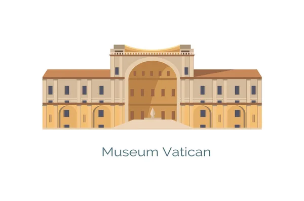 Vatican Christian and Art Museums Vector Poster — Stock Vector