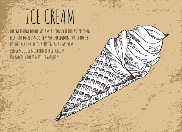 Παγωτό αφίσα με απεικόνιση σκίτσο διάνυσμα — Διανυσματικό Αρχείο