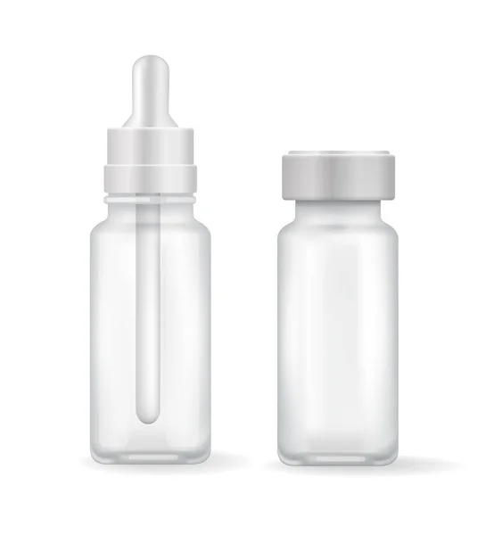 Medicine Glass Bottles Set Vector Illustration - Stok Vektor