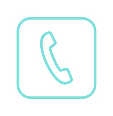 Mavi renkli kare kartı içinde izole hücre telefon simgesi