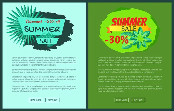 Korting van 25 korting zomer Sale reclame etiketten — Stockvector