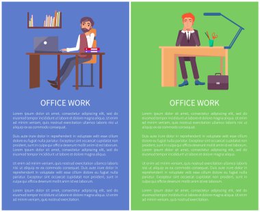 Ofis işleri rüya erkek iş yerinde oturan afiş