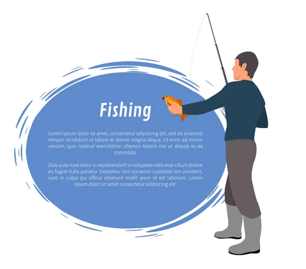 Cartel de formulario modelo de pescador con muestra de texto — Vector de stock