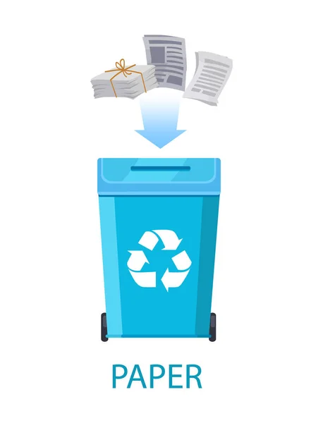 纸废料与容器向量例证 — 图库矢量图片