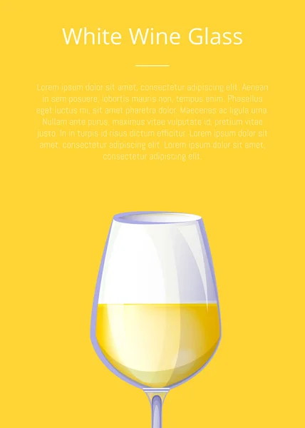 Vitt vin glas vektor Illustration alkohol dryck — Stock vektor