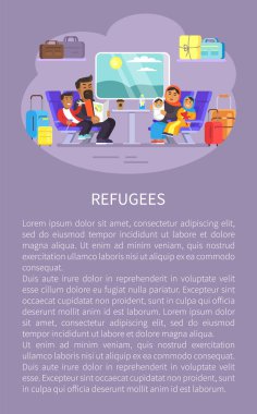 Poster mülteci insanlara illüstrasyon vektör